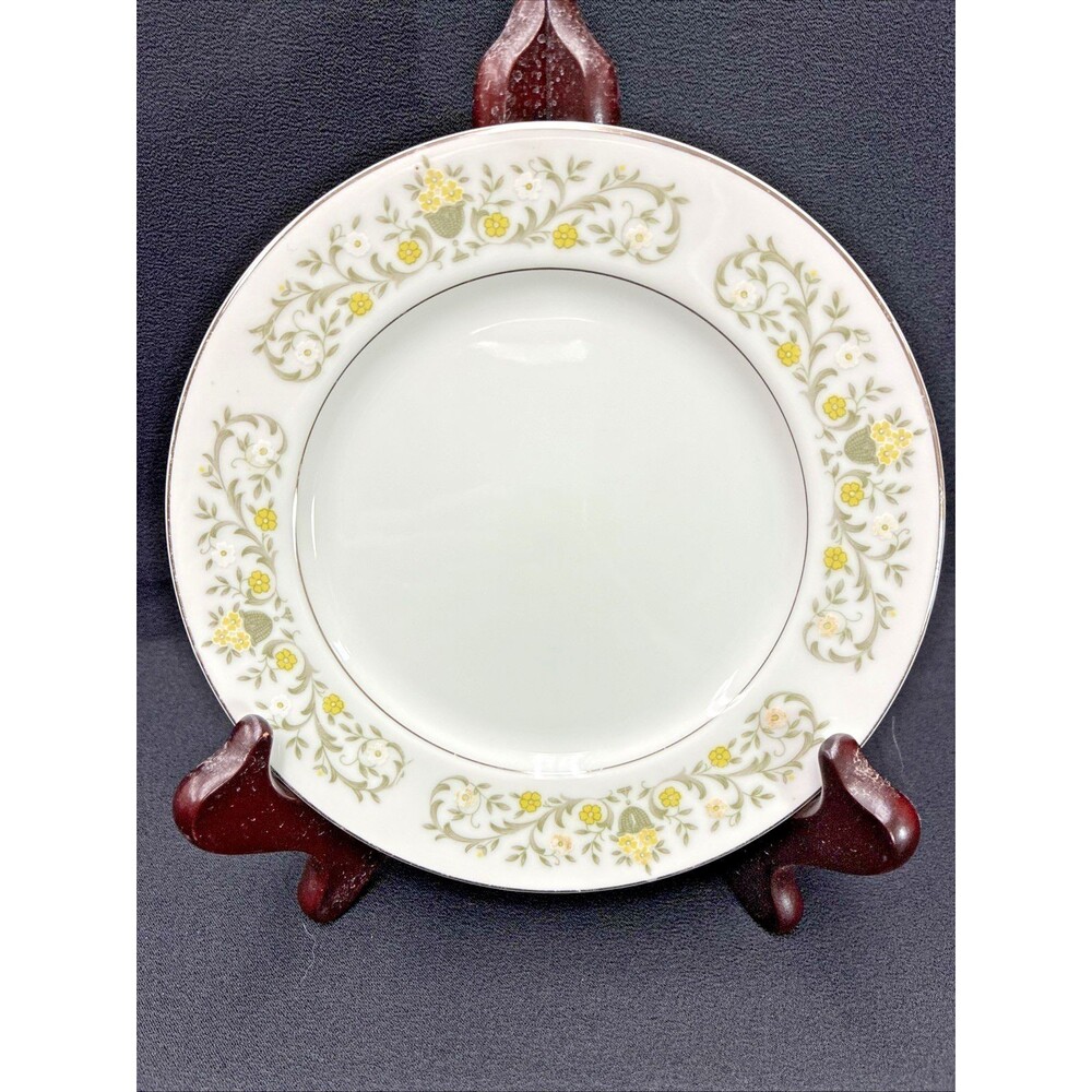 Florentine Yellow Floral Bread Dessert 6 1/2" Plate Vintage Fine China of Japan